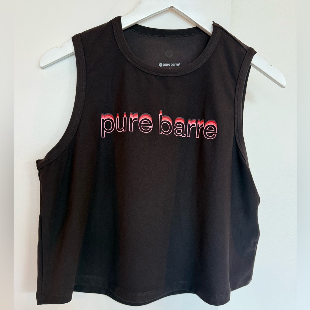 NEW Pure Barre black cropped muscle tee